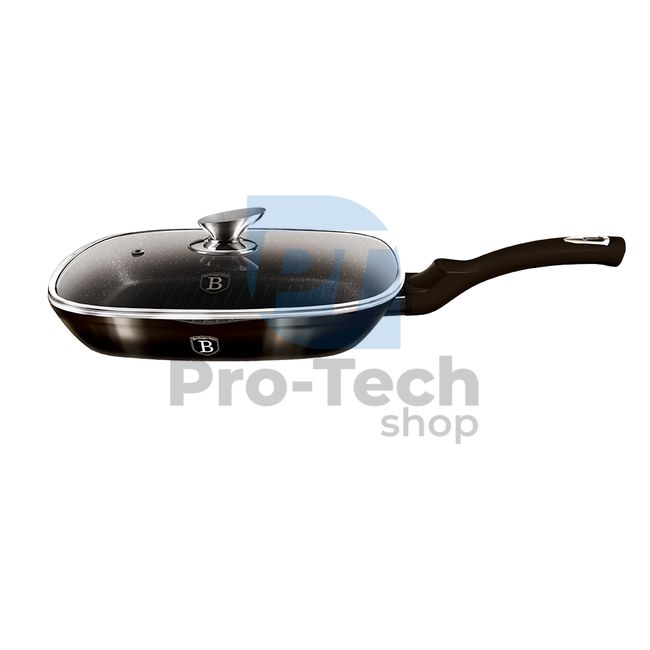 Grill pan with marble surface and lid 28cm METALLIC LINE SHINY BLACK EDITION 20334