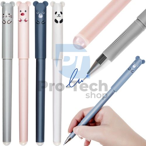 Rubberized pen with animal motif - 4 pcs 74303