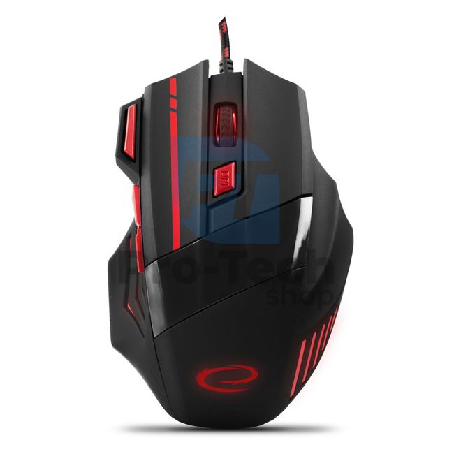 USB gaming mouse with LED backlight 7D WOLF, red 72691