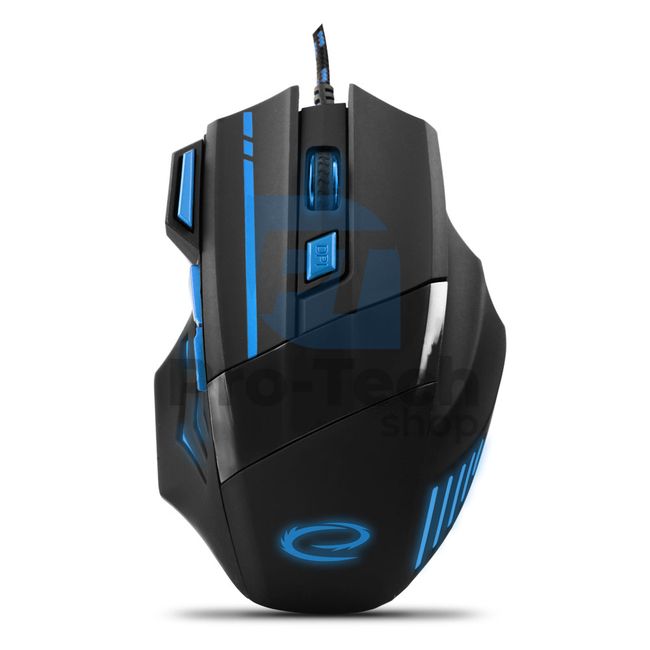 USB gaming mouse with LED backlight 7D WOLF, blue 72689