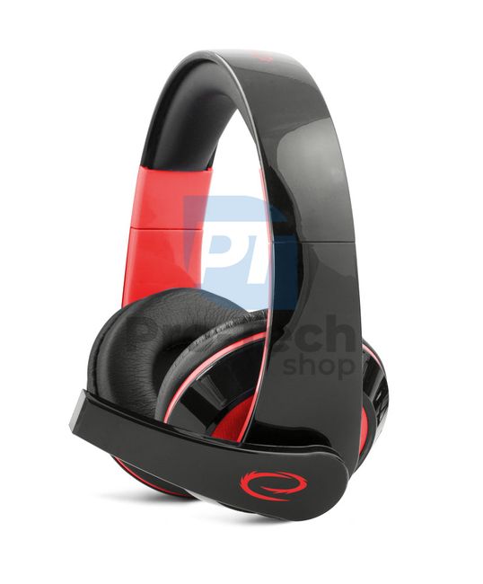 Gaming headset with microphone CONDOR, red 72656