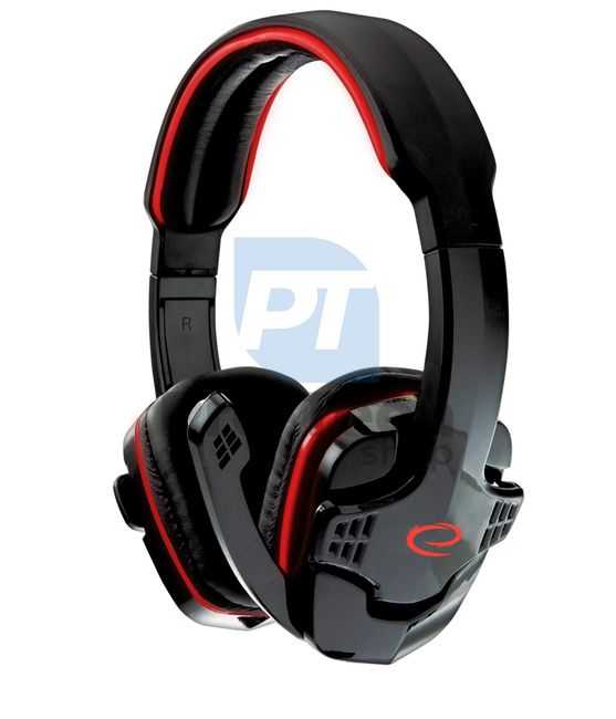 Gaming headset with microphone RAVEN, red 72659