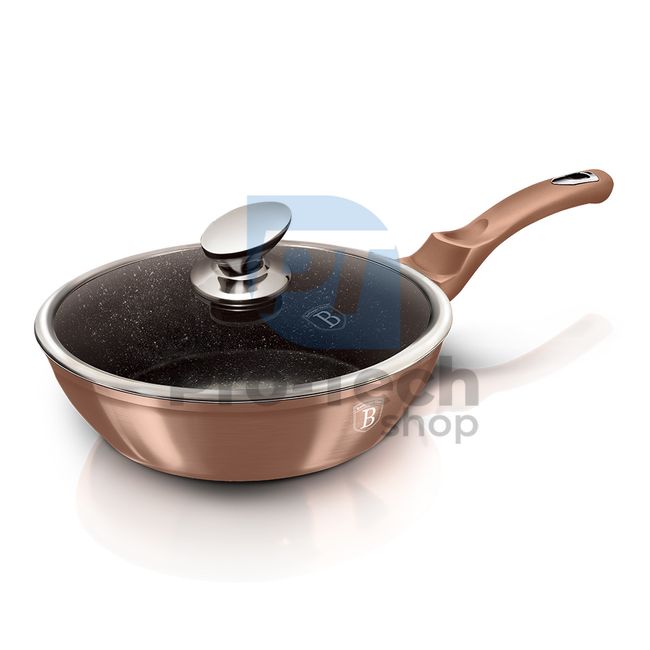 Deep frying pan with marble surface and lid 24cm METALLIC LINE ROSE GOLD EDITION 19440