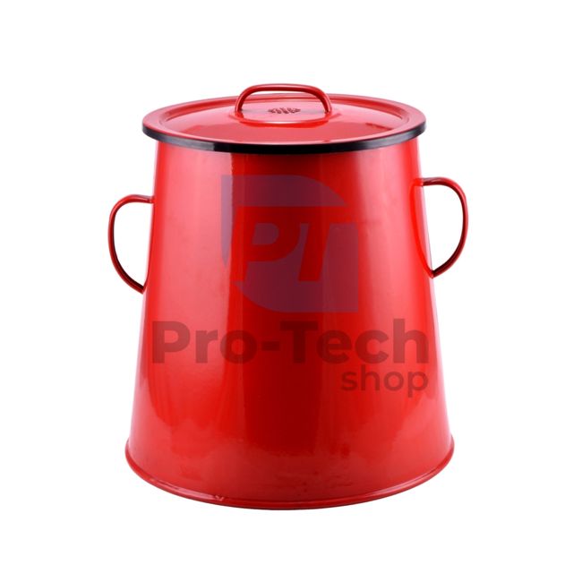 Grease pot with enamel surface 20L 25,5cm red 54254