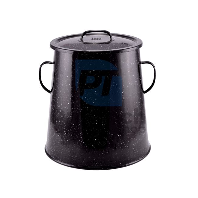 Grease pot with enamel surface 20L 25,5cm black 54257