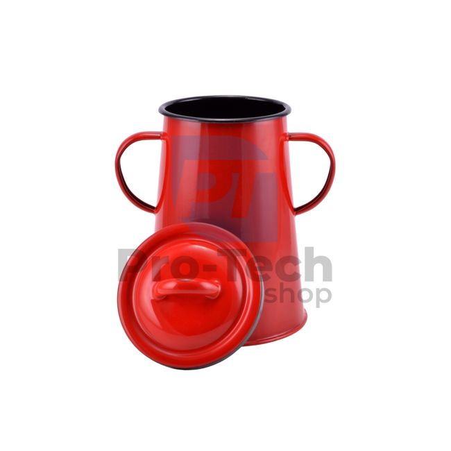 Butter pot with enamel surface 2l 12cm red 54205