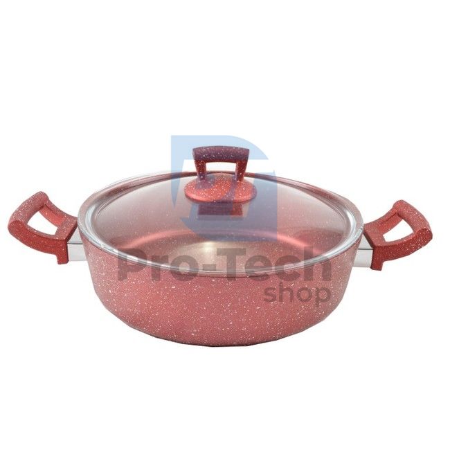 Shallow pot with marble surface 3,9L 28cm Red 53036