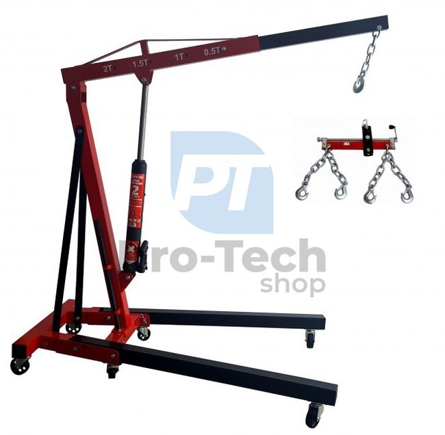 Hydraulic engine hoist, crane 2t + levelling sling 04915