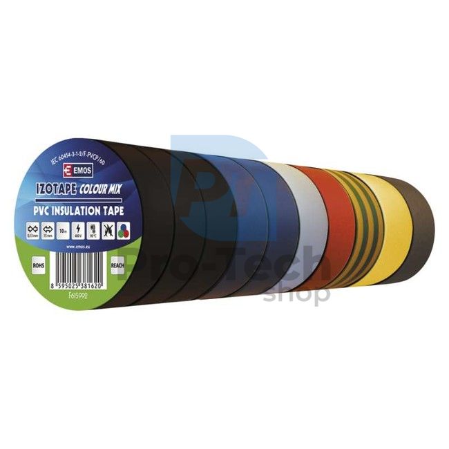 Insulating tape PVC 15mm / 10m color mix 71006