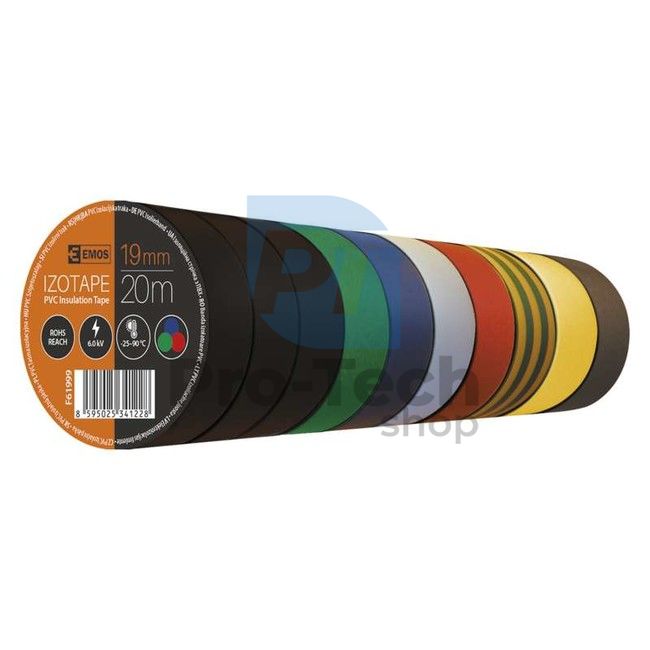 Insulating tape PVC 19mm / 20m color mix 70961