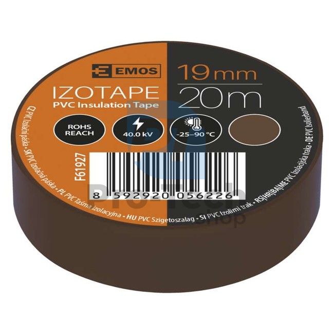 Insulating tape PVC 19mm / 20m brown, 1pc 71537