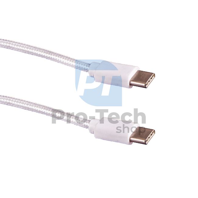 USB C to USB C 3.1 cable, 1m, white, braided 72386