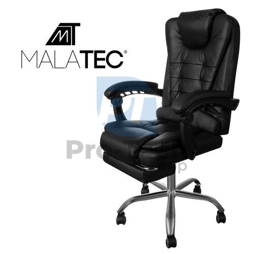 Office chair with footrest, eco-leather - black 74402