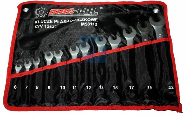 Fork and eyelet wall wrenches 12pcs 6 - 22mm 00590