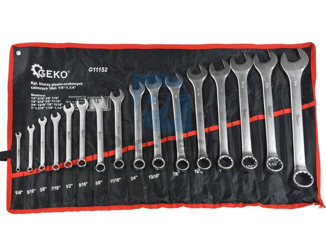 Fork and eyelet wall wrenches 16pcs 1/4"-1,1/4" 04560