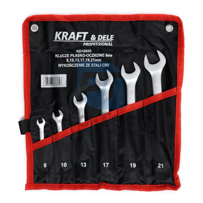 Wall fork ring wrenches 6pcs 8-21mm 10315