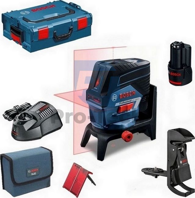 Combined laser Bosch GCL 2-50 C with battery and accessory set 10609