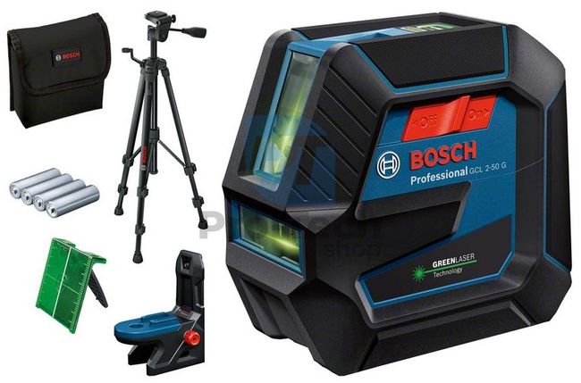 Bosch GCL 2-50 G combination laser with 4 batteries (AA), tripod 15216