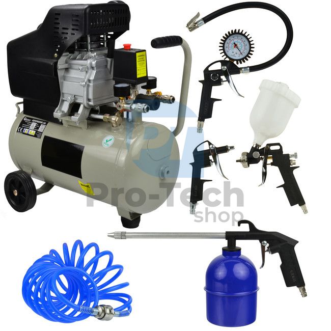 Compressor 24L 1800W V 230V V1 FL-2524 02 316 + 5-part pneumatic set 04919