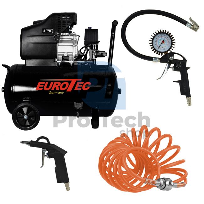 Compressor 24L 2900W 230V + 3-part pneumatic set 14588