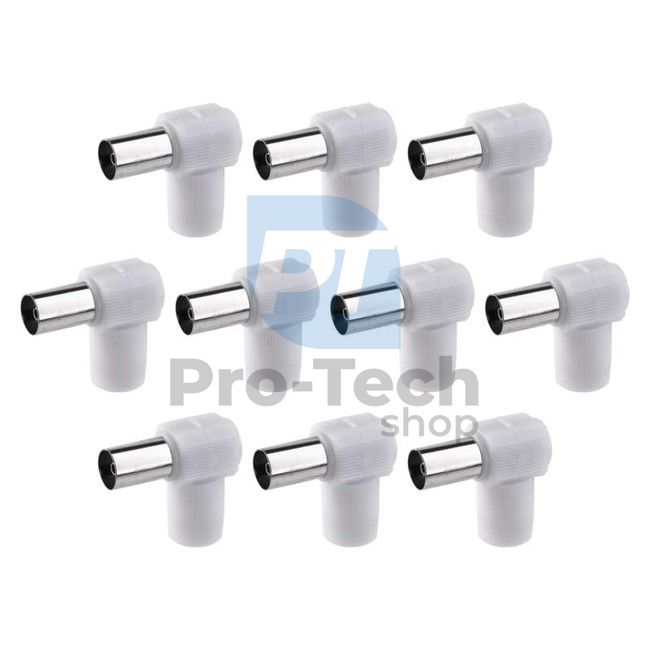 IEC socket screw connector angled, 10pcs 71073