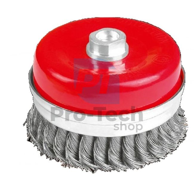 Disc wire brush front - braided wire 100mm 10668