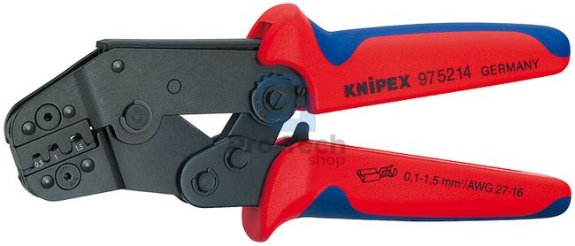 Short crimping pliers 195 mm with multi-component handles KNIPEX 08665