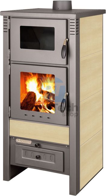 Fireplace stove with oven 12 kW beige 40226