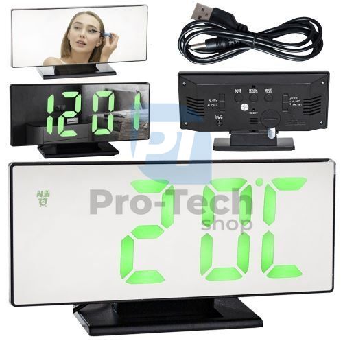 LED alarm clock with mirror design - Black 74520