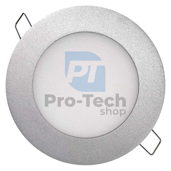 LED panel 120mm, circular recessed silver, 6W neutral white. 71263