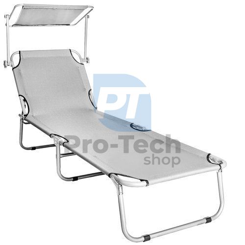 Sun lounger with shade - grey L12965 74537