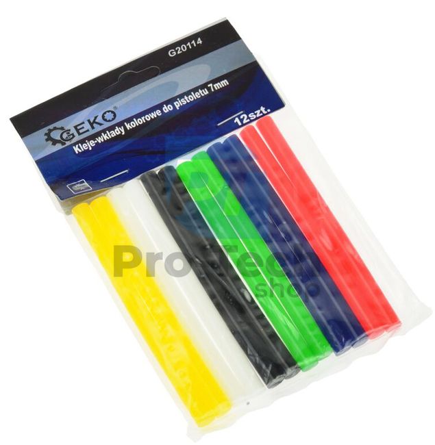 Glue sticks 7mm 12pcs colored 09131