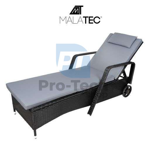 Garden chaise lounge on wheels - artificial rattan 75890