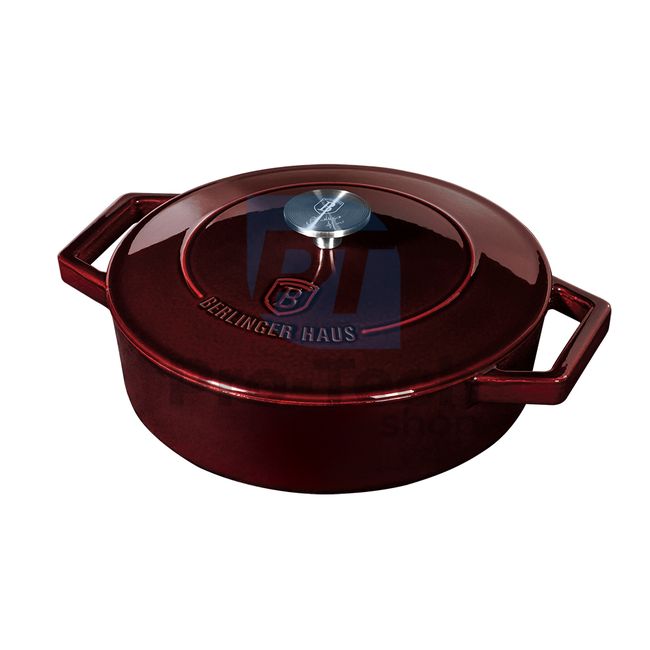 Cast iron shallow pot 2,57L 26cm BURGUNDY 19120