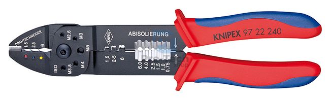 Crimping pliers for connectors with multi-component handles 240 mm KNIPEX 08593