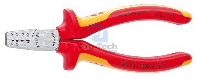 Crimping pliers for end sleeves 145 mm 0.25 - 2.5 mm KNIPEX 08780