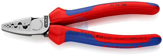 Crimping Pliers for Ferrules (with Forging) with Multi-Component Handles 180 mm KNIPEX 08713