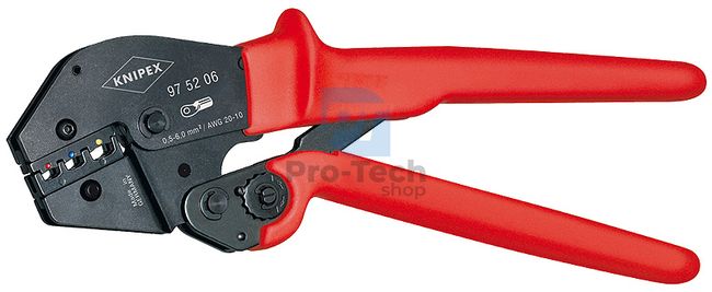 Crimping pliers AWG 20 - 10 with non-slip handles 250 mm KNIPEX 08655