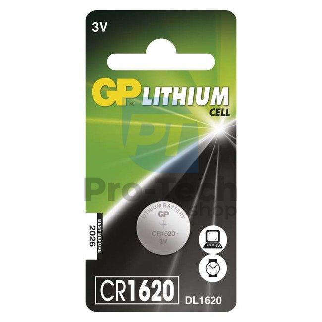 Lithium button cell battery GP CR1620 70214