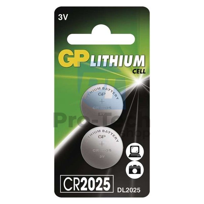 GP CR2025 lithium button cell battery, 2pcs 71794