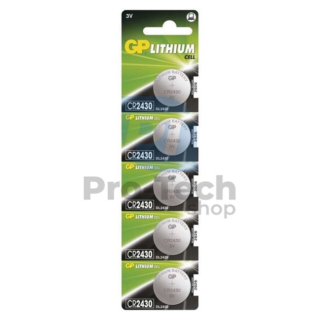 Lithium button cell battery GP CR2430, 5pcs 70740