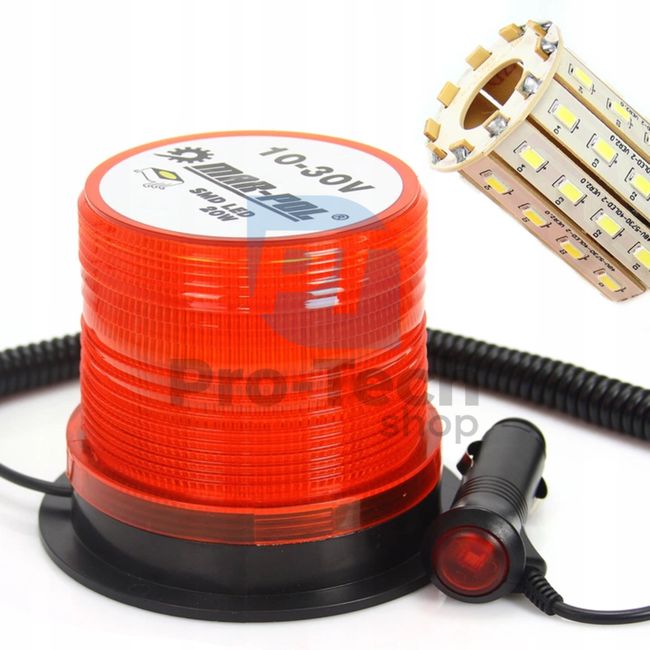 Magnetic car beacon - orange 10-30V 40LED 09855