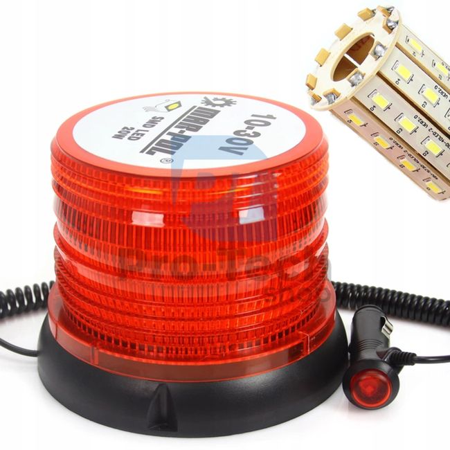 Magnetic car beacon - orange 10-30V 40LED 09857