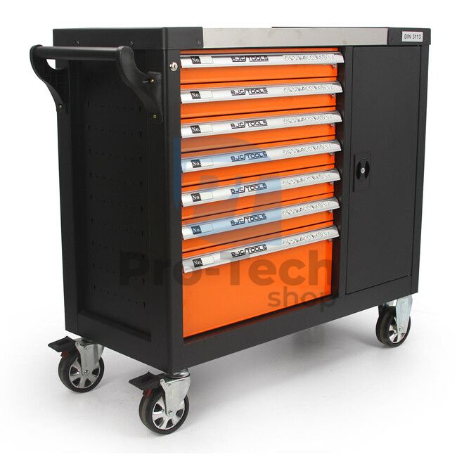 Assembly trolley with tools 7 drawers and cabinet 298 pcs BJC 14607