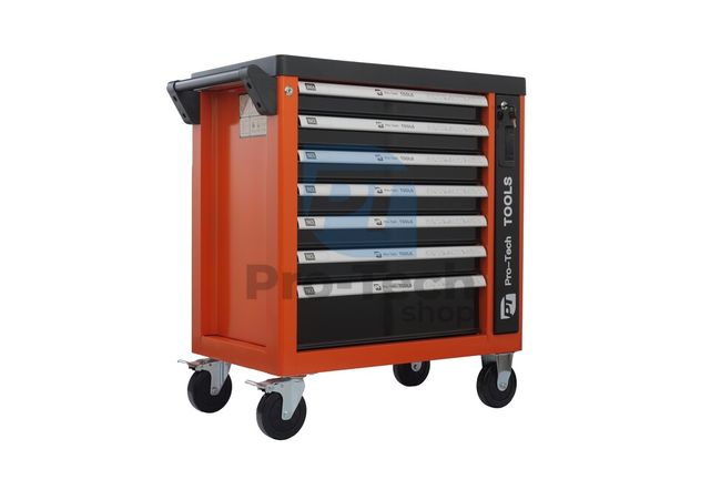 Assembly trolley with tools 7 drawers with pull-out shelf 298 pcs Pro-Tech TOOLS 14010