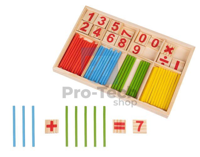 Montessori educational wooden game with numbers 74622