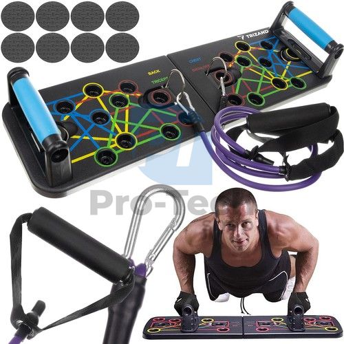 Multifunctional push-up plate with fitness ropes 74640