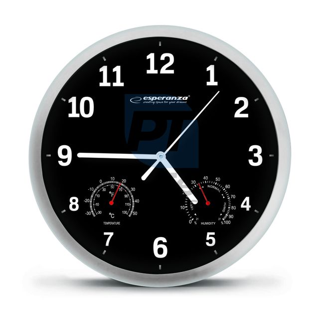 Wall Clock LYON, black 72848