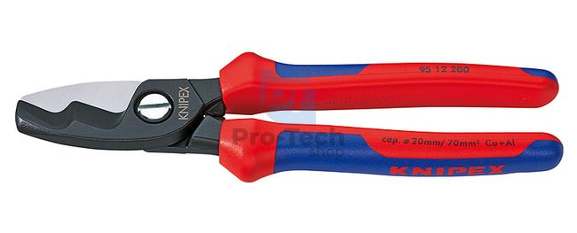 Cable cutter 200 mm with two cutting edges with multi-component handles KNIPEX 08558