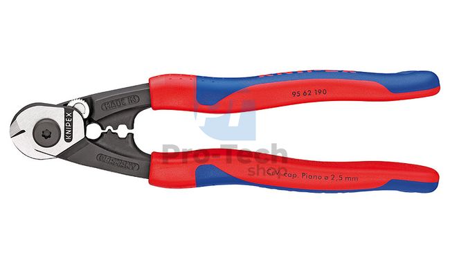 Wire rope cutter 190 mm with multi-component handles KNIPEX 08576